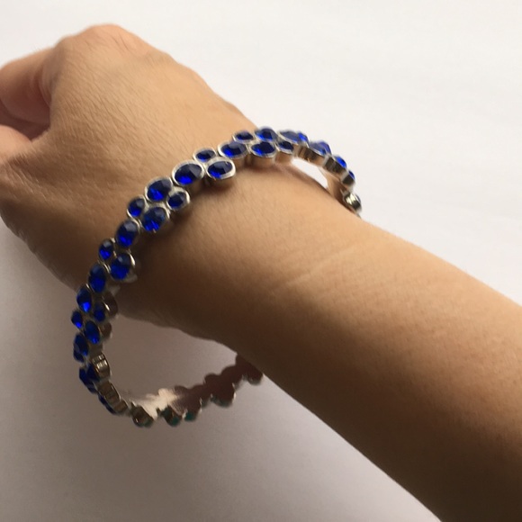 None Jewelry - BRILLIANT BLUE FIXED SIZE BRACELET